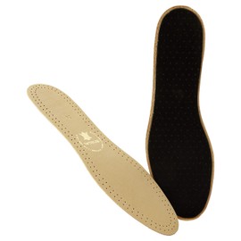 Bergal Leather Exquisite Insole Wide Shape Vegetable Tanned Sheepskin Leather and Activated Carbon Insole for Sweaty Feet Insole Unisex Size 36-48, blue