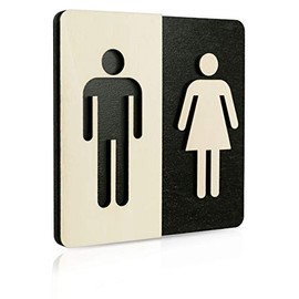Toilet Sign Black Wooden Toilet Sign Toilet Door Sign Women Men Pictogram