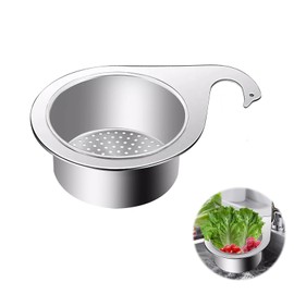 Cxqbsmy Stainless Steel Sink Filter Basket, Multifunctional Drain Basket, Kitchen Sink Strainer, Corner Sink Strainer, Sink Strainer Basket for Filter Kitchen Waste and Wash Vegetables Fruits