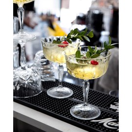 HISTORY COMPANY Newport “Social Season” Crystal Cocktail Coupe Glass 2-Piece Set (Gift Box Collection)