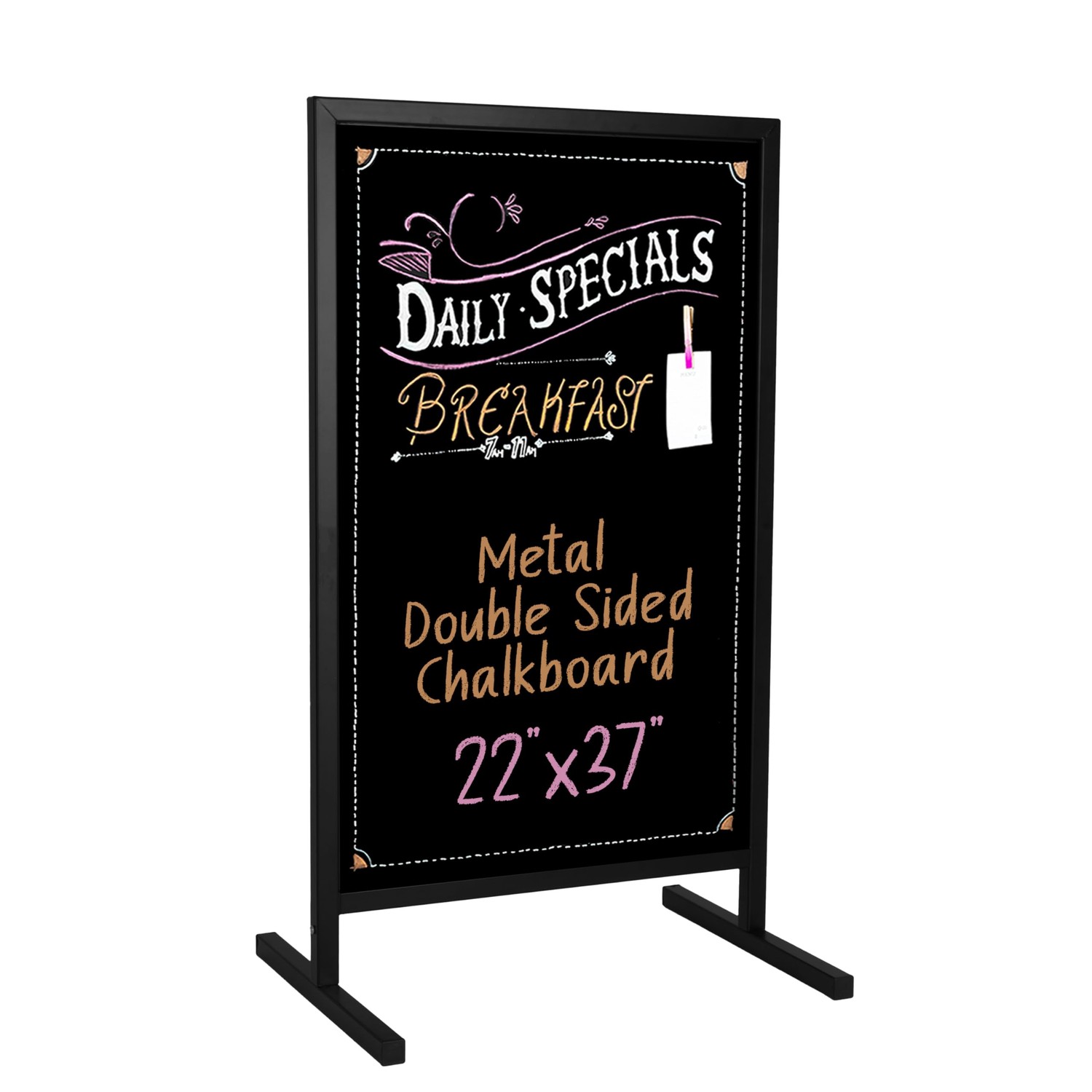 Ilyapa Metal Double Sided Swinging Chalkboard Sign - 22x37 inch ...