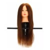 Cabezote De Cabello Sintético Castaño Estética 50cm De Largo
