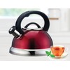 EUROSTAR EK41R 2.8L Stainless Steel Whistling Tea Kettle, Red