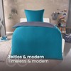 BaSaTex Microfibre Seersucker Bed Linen and Pillowcase Plain Reversible Duvet