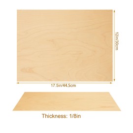 12Pcs 12 x 18 x 1/8 Inch Baltic Birch Plywood Sheets 3mm Unfinished Plywood Sheet for Arts and Crafts, Painting, Pyrography, Wood Engraving, Wood Burning, Laser, Architectural Models