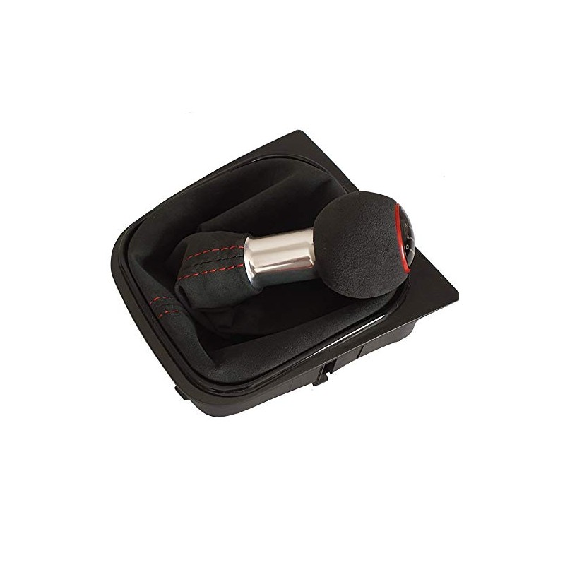 6-Speed Gear Knob Gear Stick Gaiter Stitching Red RK