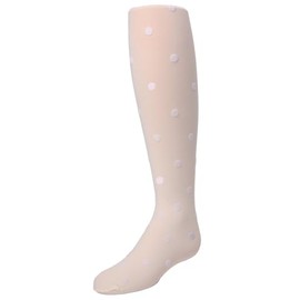 MeMoi Girls' Flocked Dots Nylon Tights Charcoal 12-14