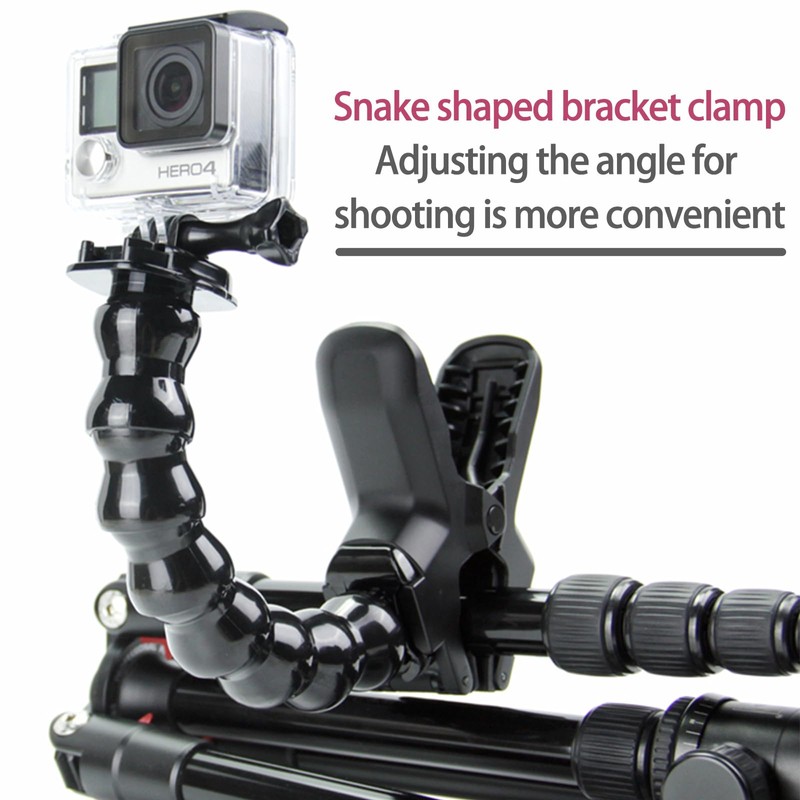 Jaws Flex Clamp Mount with Adjustable Gooseneck Compatible with GoPro
