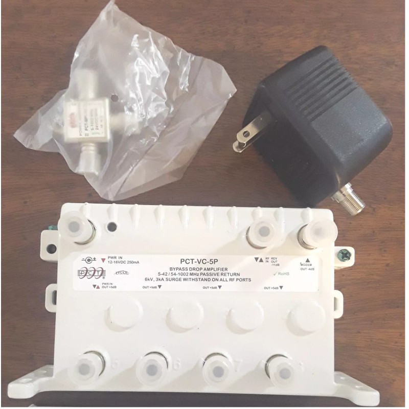 PCT-VC-5P 5 Port Cable TV OTA Satellite HDTV Amplifier Splitter