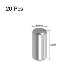 uxcell 20Pcs 6mm x 12mm Dowel Pin 304 Stainless Steel Wood Bunk Bed Dowel Pins Shelf Pegs Support Shelves Silver Tone