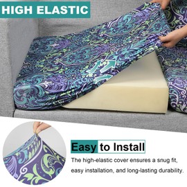 pickyNproud 8Pcs Patio Cushion Covers Stretch Outdoor Couch Cushions Slipcovers Replacement Washable Furniture Protector with Elastic Bottom Sofa Chair Seat Cover