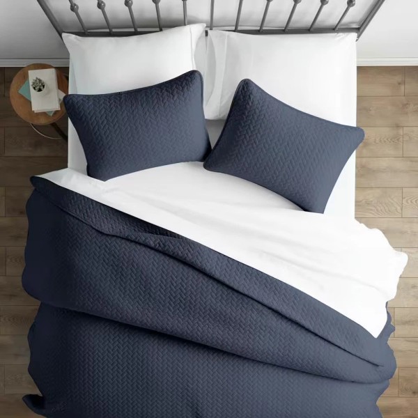 Does not apply Herring Navy Microfiber Queen Performance Quilted Coverlet