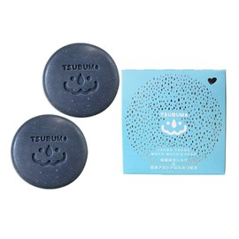 TSUBUMO Tsubumo, Set of 2, With Zara, Pore Tsubumo, Skin Solid, Soap, Mineral Soap, For Face & Body, 3.1 oz (90 g), Botanical Aroma, Natural Scrub, Fluffy Smooth Dense Foam, Argan Oil, Hypoallergenic, For Sensitive Skin, Made in Japan