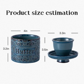DZHPSRSZ Butter Dish,Butter Dishes with Lid for Fresh Butter,Spreadable Butter,Blue Butter Dish Vintage Embossed Design