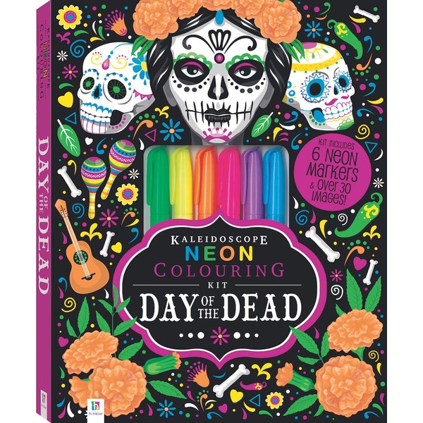 Kaleidoscope Neon Colouring Kit: Day of the Dead