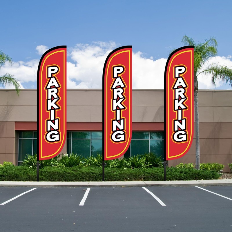 Fanfanwin 2 Pack Parking Feather Flag with 11 ft Pole