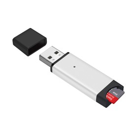 Memwah Micro SD Card Reader - Fast USB 2.0 Adapter for all MicroSD Cards, Micro SDHC, Micro SDXC - Silver