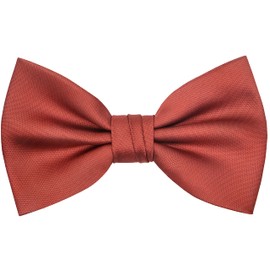 OCIA Mens Pre-tied Solid Bowtie Adjustable Formal Tuxedo Bow Tie for Wedding Party (Rust Red)