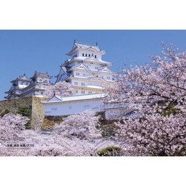 Yanoman 70 Piece Jigsaw Puzzle Prismatic Art Petit Cherry Blossom Fragrant Himeji Castle (3.9 x 5.8 inches (10 x 14.7 cm) 97-310 Piece Jigsaw Puzzle with Request Card