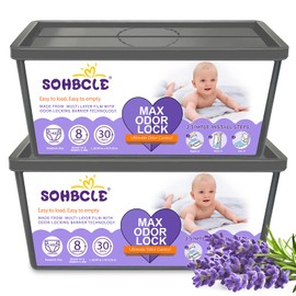 Refills Compatible with Genie Easy Roll Signature Diaper Pail and Platinum Diaper Pail, 60 Bags Hold up to 2800 Newborn Diapers, Extra Thickness Powerful Odor Eliminate Lavender Scent Easy to Use