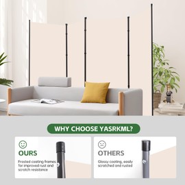 YASRKML Room Divider Folding Privacy Screens, Portable Room Divider Panel 4 Panel Partition Room Dividers Screen, Freestanding Room Partitions and Dividers Fabric Dividers for Room Separation, Beige