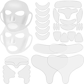 32 Almohadillas de Silicona de Cuello Pecho y Cara Parches Reutilizables de Frente Cubierta de Máscara de Dormir Facial para Alisar Rostro Frente Ojo 