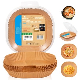 Air Fryer Paper 20C100 Air Fryer Square 100 Units 20-24cm Disposable Baking Molds BPA Free Accessories for Oil-Free Fryer 2 to 8 Liters (20-24CM-Square-100 Unit)