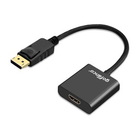 gofanco DisplayPort to HDMI Adapter - Black Male to Female DP to HDMI Converter for DisplayPort Enabled Desktops and Laptops to Connect to HDMI Displays (DPHDMI)