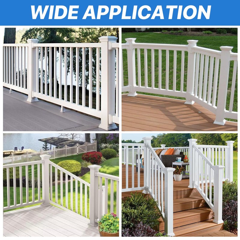 Aemygo 12 Pcs Vinyl Post Skirt, 4x4 Inch White Column