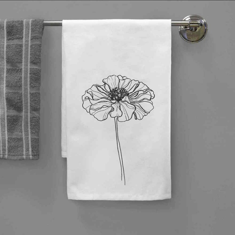 Azeeda 'Marigold Glory Flower ' White Cotton Tea Towel/Dish Cloth