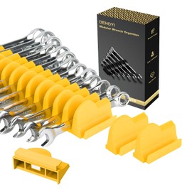 48 pcs MAGNETIC Modular Wrench Organizers for Tool Drawers - Wrench Rack with Metric&SAE Labels, Perfect Tool Storage Holder. Gift for father, brother and boyfriend (48pcs with magnet (yellow))