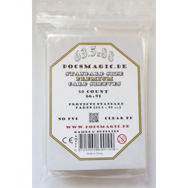docsmagic.de 500 Premium Board Card Game Sleeves Clear - 63,5 x 88-10 Packs - Standard - 66 x 91