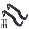 Metal Curtain Pole Brackets Heavy Duty Wall Brackets 2 Pack