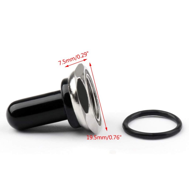 ESUPPORT Red 12mm Rubber Rocker Toggle Switch Knob Hat Waterproof