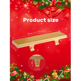 EBANKU Set of 2 Christmas Stocking Holders, Xmas Mantel Stocking Hangers for Fireplace Home Decor Holiday Gifts Christmas Decorations Supplies Non-Skid Durable and Sturdy (Bronze)