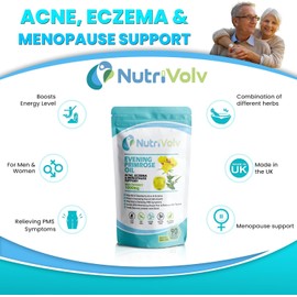 Evening Primrose Oil 1000mg, Valuable Supplement for Women's Health, Hormone Balance, Eczema, Acne - PMS | 90 Capsules