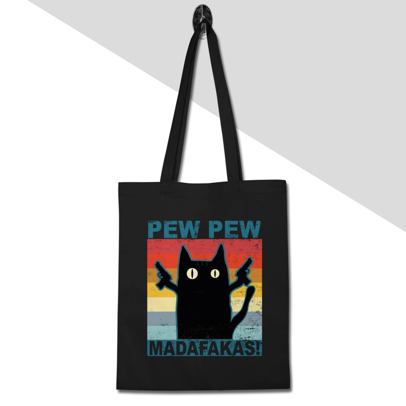 Shirtracer - Cotton Bag - Sayings Statement - Pew Pew