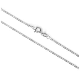 jewellerybox Sterling Silver 1.1mm Diamond Cut Curb Chain Necklace - 28 Inches