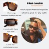 Teumire Retro Rectangle Polarized Sunglasses for Small Face Women Men