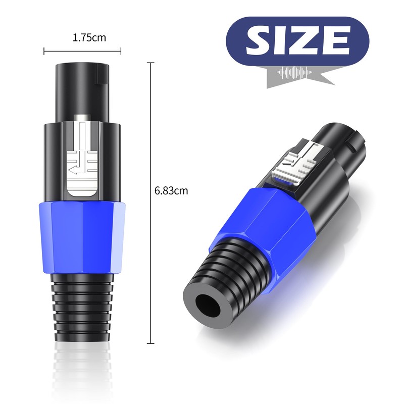 Jumwa Speakon Connector Twist Lock Audio Speaker Cable Adapter Plug