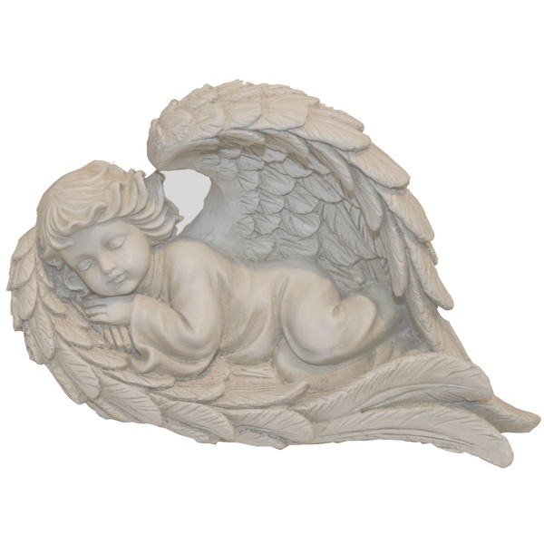Napco Lying Angel in Wing Garden Statue, 8-1/2-Inch Long