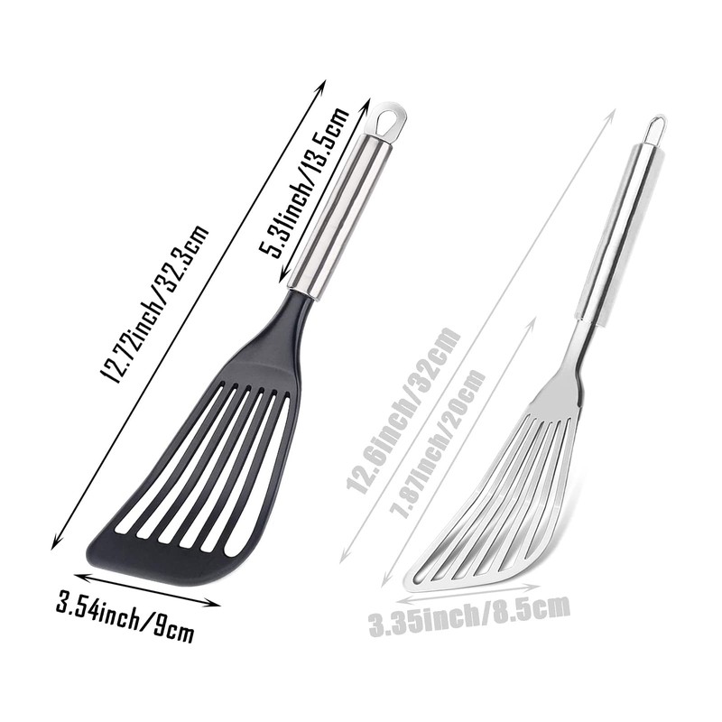 Tenta Kitchen Spatulas Stainless Steel Nylon Flexible Fish Turner Spatula