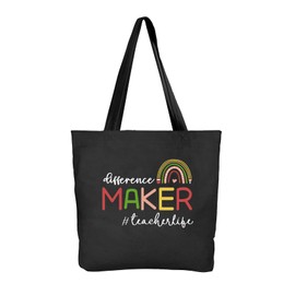 Ugiftcorner Teacher Tote Bag Teacher Gifts for Christmas Teacher Thank You Gifts Teacher Bag Teacher Appreciation Gifts for Women Teacher Birthday Gifts Canvas Tote Bag for Teacher with Pocket