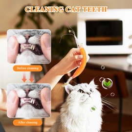 Dayinkes 4PCS Kauspielzeug Katze, Shrimp Form Wolle Gefüllte Katze Spielzeug, 2-in-1 Abnehmbare Natürliche Zahnen Spielzeug, Reduziert Angst Stress Erhöht Den Appetit Sicher Langlebig, Für Katze