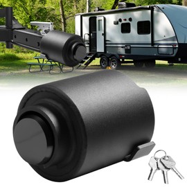 NUOVEPE Heavy Duty Trailer Lock, Fits 2 5/16 Inch Coupler, Upgrade Anti-Theft Trailer Tongue Lock, Pry-Resistant & Reinforced Housing, Trailer Coupler Lock for RV | Trailer | Boat | Pickup (Black)