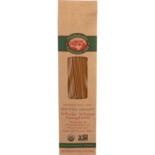 Montebello Organic Whole Wheat Spaghetti, 1 lb