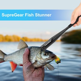 supregear Fish Whacker, Aluminum Fish Priest Detachable Fish Bat Metal Fish Stunner with Non-Slip Handle and Hand Strap Fishing Accessories Solid Club Tool, Black