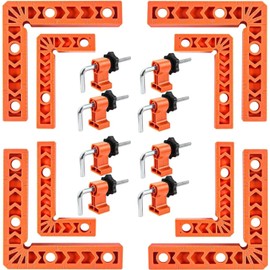 Takelablaze 90 Degree Clamp Positioning Squares Set Corner Clamps 3" 4" Right Angle Clamp Woodworking Tool for Pictures Frames Cabinets Boxes, Set of 8(3" 4")