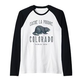 Cache LA Poudre, Beaver Rodent Design Raglan Baseball Tee
