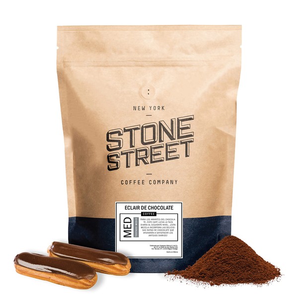 Café STONE STREET Éclair de Chocolate, molido para filtro, tostado medio, 100% arábica, orgánico, artesanal, ideal for Americano y más, 450g